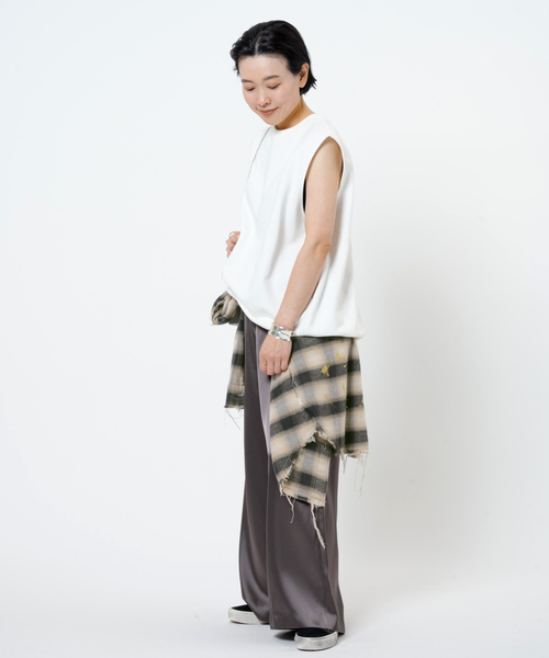 R13（アールサーティーン）の「【R13/アールサーティーン】ダメージチェックシャツ（シャツ/ブラウス・レディース・ベージュ・FREE）」の8枚目の写真