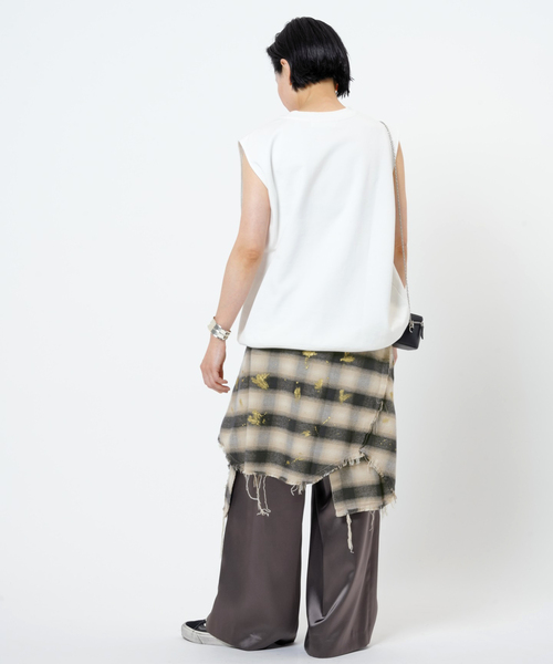 R13（アールサーティーン）の「【R13/アールサーティーン】ダメージチェックシャツ（シャツ/ブラウス・レディース・ベージュ・FREE）」の9枚目の写真