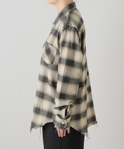 R13（アールサーティーン）の「【R13/アールサーティーン】ダメージチェックシャツ（シャツ/ブラウス・レディース・ベージュ・FREE）」の11枚目の写真