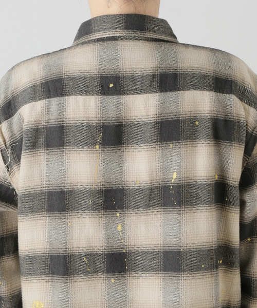 R13（アールサーティーン）の「【R13/アールサーティーン】ダメージチェックシャツ（シャツ/ブラウス・レディース・ベージュ・FREE）」の14枚目の写真