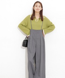 ハイウェストサロペットパンツ