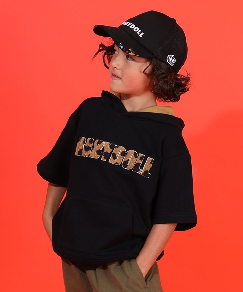 BABYDOLL（ベビードール）の「親子お揃い アニマル柄 5分袖 パーカー 9634K（パーカー・キッズ・オフホワイト/ブラック・120cm/150cm/90cm/130cm/140cm/100cm/110cm）」の20枚目の写真