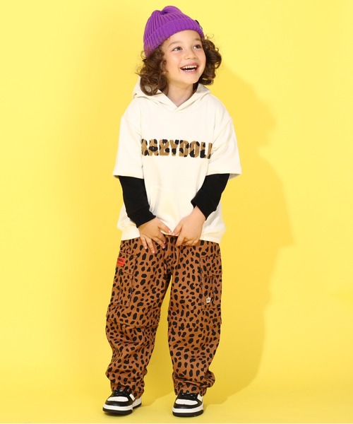 BABYDOLL（ベビードール）の「親子お揃い アニマル柄 5分袖 パーカー 9634K（パーカー・キッズ・オフホワイト/ブラック・120cm/150cm/90cm/130cm/140cm/100cm/110cm）」の10枚目の写真