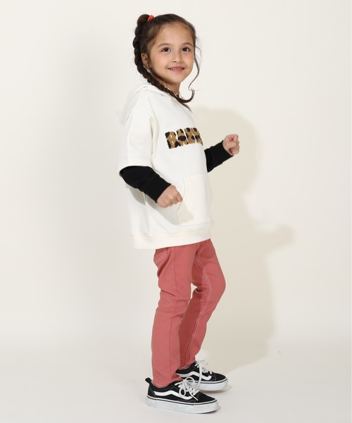 BABYDOLL（ベビードール）の「親子お揃い アニマル柄 5分袖 パーカー 9634K（パーカー・キッズ・オフホワイト/ブラック・120cm/150cm/90cm/130cm/140cm/100cm/110cm）」の16枚目の写真