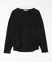 クルーネックドレープ長袖カットソー