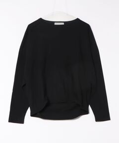 クルーネックドレープ長袖カットソー