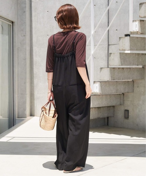 SLOBE IENA(スローブイエナ)の「《追加2》シアー天竺5分袖Tシャツ(Tシャツ/カットソー・レディース・ネイビー/ブラウン/アイボリー・FREE)」の13枚目の写真