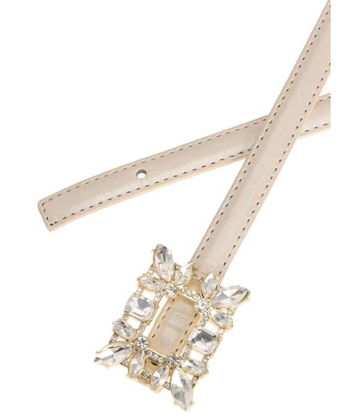 MERCURYDUO（マーキュリーデュオ）の「ビジューバックルベルト（ベルト・レディース・ブラック/アイボリー・FREE）」の4枚目の写真