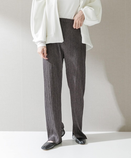 CHIGNON（シニヨン）の「CHIGNON　カットプリーツパンツ（その他パンツ・レディース・チャコールグレー/ベージュ系その他・FREE）」の9枚目の写真