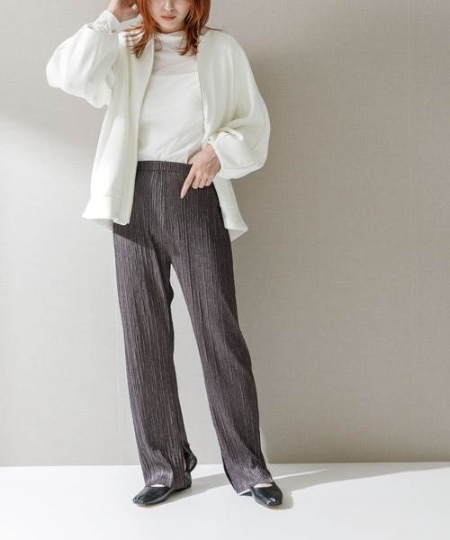 CHIGNON（シニヨン）の「CHIGNON　カットプリーツパンツ（その他パンツ・レディース・チャコールグレー/ベージュ系その他・FREE）」の8枚目の写真