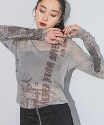 JEANASIS | コラージュシアーパネルラインLS/151429(Tシャツ/カットソー)
