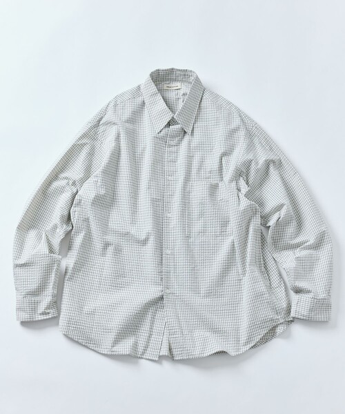 FREAK'S STORE（フリークスストア）の「限定展開 Relax Fit リラックスフィット チェック レギュラーカラーシャツ（シャツ/ブラウス・メンズ・サックスブルー/ブラック/ホワイト/グリーン/ブラウン/ネイビー/ベージュ・LARGE/MEDIUM/SMALL）」の10枚目の写真