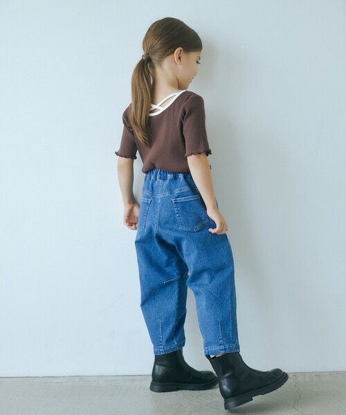green label relaxing（グリーンレーベルリラクシング）の「TJ デニム カーブパンツ / キッズ  100cm-130cm - ストレッチ -（デニムパンツ・キッズ・ライトブルー/コバルトブルー/ブラック・100cm/130cm/120cm/110cm）」の4枚目の写真