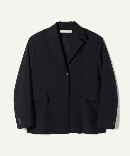 leinwande(ラインヴァンド)の「Wool Boxy Jacket / ウールジャケットベルト(テーラードジャケット・レディース・ブラウン/ブラック・FREE)」の1枚目の写真