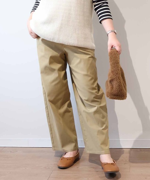 MB mint breeze(エムビーミントブリーズ)の「【L~6L 大きいサイズ】裏起毛ストレッチワイドパンツ(その他パンツ・レディース・ベージュ/ブラック・LL/3L/4L/5L/L/6L)」の2枚目の写真