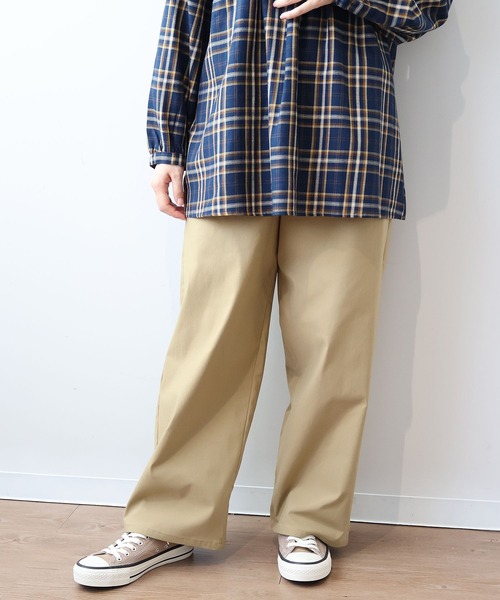 MB mint breeze(エムビーミントブリーズ)の「【L~6L 大きいサイズ】裏起毛ストレッチワイドパンツ(その他パンツ・レディース・ベージュ/ブラック・LL/3L/4L/5L/L/6L)」の3枚目の写真