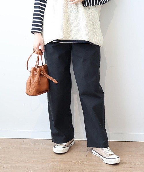 MB mint breeze(エムビーミントブリーズ)の「【L~6L 大きいサイズ】裏起毛ストレッチワイドパンツ(その他パンツ・レディース・ベージュ/ブラック・LL/3L/4L/5L/L/6L)」の5枚目の写真