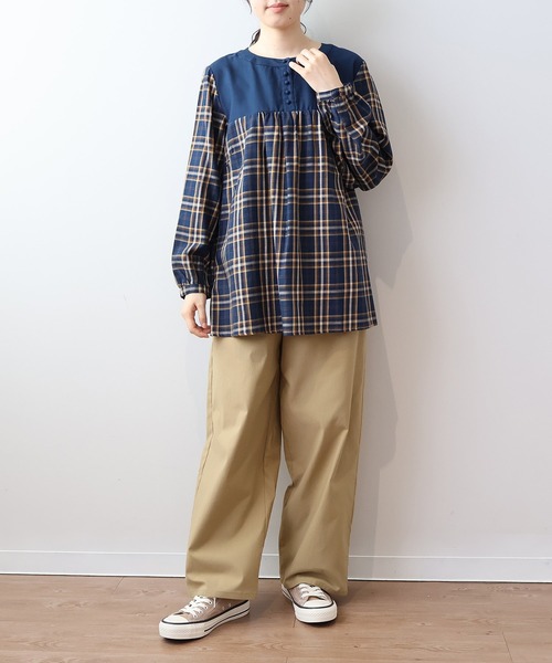 MB mint breeze(エムビーミントブリーズ)の「【L~6L 大きいサイズ】裏起毛ストレッチワイドパンツ(その他パンツ・レディース・ベージュ/ブラック・LL/3L/4L/5L/L/6L)」の7枚目の写真