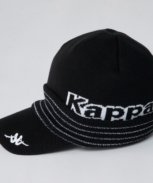 Kappa(カッパ)の「ロゴジャガード ツバ付きニットキャップ(ニットキャップ/ビーニー・メンズ・ブラック・FREE)」の4枚目の写真