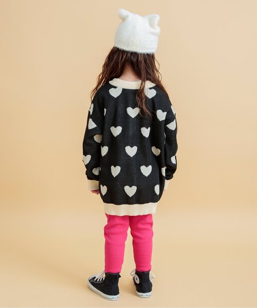 BREEZE（ブリーズ）の「ハート・ボーダーカーディガン（カーディガン/ボレロ・キッズ・ブラック/レインボー・90/100/120/140）」の4枚目の写真