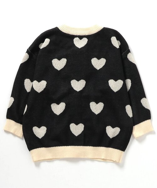 BREEZE（ブリーズ）の「ハート・ボーダーカーディガン（カーディガン/ボレロ・キッズ・ブラック/レインボー・90/100/120/140）」の7枚目の写真