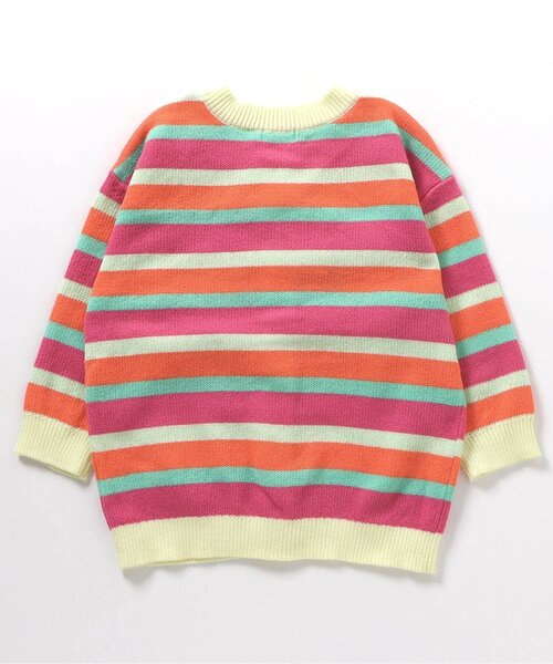 BREEZE（ブリーズ）の「ハート・ボーダーカーディガン（カーディガン/ボレロ・キッズ・ブラック/レインボー・90/100/120/140）」の8枚目の写真