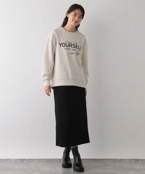 GLOBAL WORK Smile Seed Store（グローバルワーク スマイルシードストア）の「プリントプルオーバースウェット/116032（Tシャツ/カットソー・レディース・アイボリー/ブラック/ネイビー/チャコール/杢グレー・MEDIUM/X-LARGE/LARGE/SMALL）」の7枚目の写真