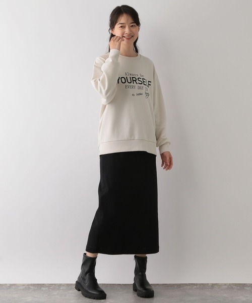 GLOBAL WORK Smile Seed Store（グローバルワーク スマイルシードストア）の「プリントプルオーバースウェット/116032（Tシャツ/カットソー・レディース・アイボリー/ブラック/ネイビー/チャコール/杢グレー・MEDIUM/X-LARGE/LARGE/SMALL）」の8枚目の写真