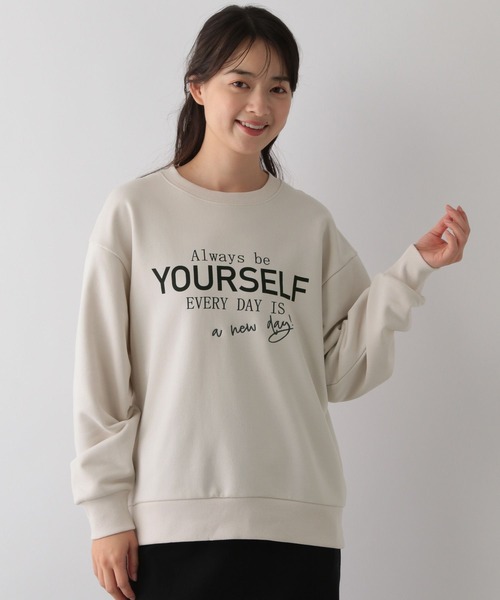 GLOBAL WORK Smile Seed Store（グローバルワーク スマイルシードストア）の「プリントプルオーバースウェット/116032（Tシャツ/カットソー・レディース・アイボリー/ブラック/ネイビー/チャコール/杢グレー・MEDIUM/X-LARGE/LARGE/SMALL）」の9枚目の写真