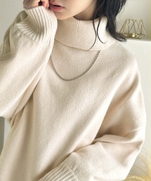 classicalelf | シンプルシックな大人の魅力。天竺編みタートルネック圧縮ニットプルオーバー(ニット/セーター)