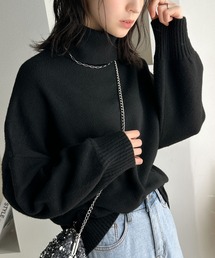 classicalelf | シンプルシックな大人の魅力。天竺編みタートルネック圧縮ニットプルオーバー(ニット/セーター)