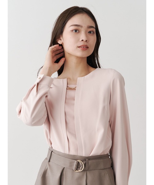 TONAL（トーナル）の「フロントチェーンサテンブラウス（シャツ