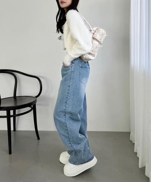 one after another NICE CLAUP（ワンアフターアナザーナイスクラップ）の「ドロストポケット付きボストンバッグ（ボストンバッグ・レディース・アイボリー/ブラック/ピンク・FREE）」の18枚目の写真