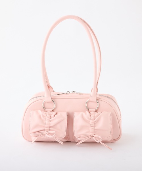 one after another NICE CLAUP（ワンアフターアナザーナイスクラップ）の「ドロストポケット付きボストンバッグ（ボストンバッグ・レディース・アイボリー/ブラック/ピンク・FREE）」の22枚目の写真