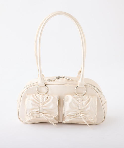 one after another NICE CLAUP（ワンアフターアナザーナイスクラップ）の「ドロストポケット付きボストンバッグ（ボストンバッグ・レディース・アイボリー/ブラック/ピンク・FREE）」の20枚目の写真