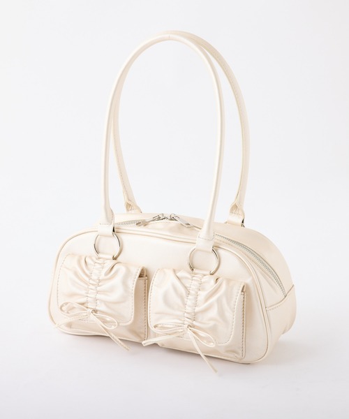 one after another NICE CLAUP（ワンアフターアナザーナイスクラップ）の「ドロストポケット付きボストンバッグ（ボストンバッグ・レディース・アイボリー/ブラック/ピンク・FREE）」の21枚目の写真