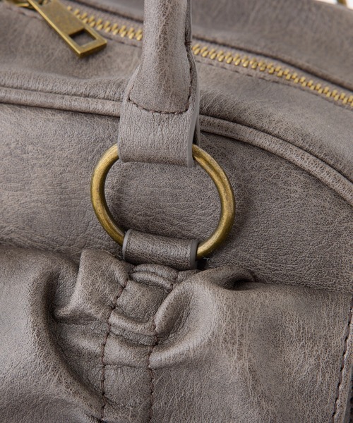 one after another NICE CLAUP（ワンアフターアナザーナイスクラップ）の「ドロストポケット付きボストンバッグ（ボストンバッグ・レディース・アイボリー/ブラック/ピンク・FREE）」の6枚目の写真