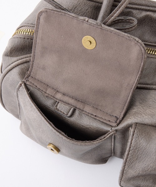 one after another NICE CLAUP（ワンアフターアナザーナイスクラップ）の「ドロストポケット付きボストンバッグ（ボストンバッグ・レディース・アイボリー/ブラック/ピンク・FREE）」の8枚目の写真