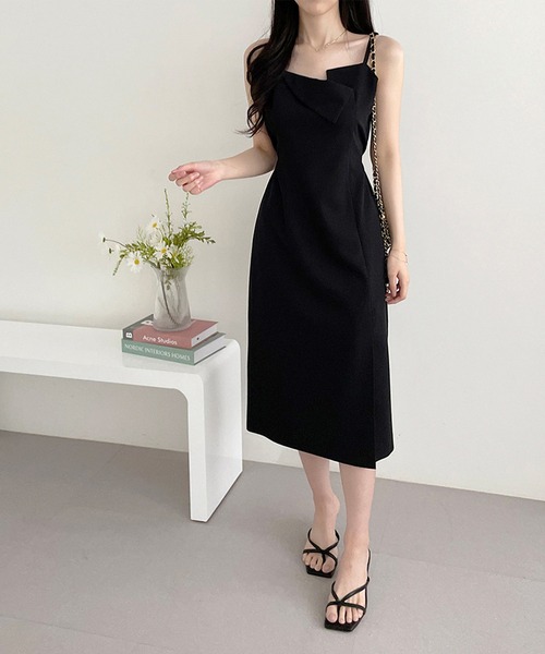 Jasmine Grandiflorum(ジャスミングランディフローラム)の「【Jasmine】アシメトリーキャミロングワンピース (SS)(ワンピース・レディース・グレー/ブラック/ライトベージュ・FREE)」の5枚目の写真