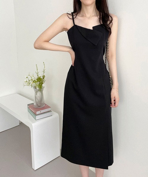 Jasmine Grandiflorum(ジャスミングランディフローラム)の「【Jasmine】アシメトリーキャミロングワンピース (SS)(ワンピース・レディース・グレー/ブラック/ライトベージュ・FREE)」の7枚目の写真