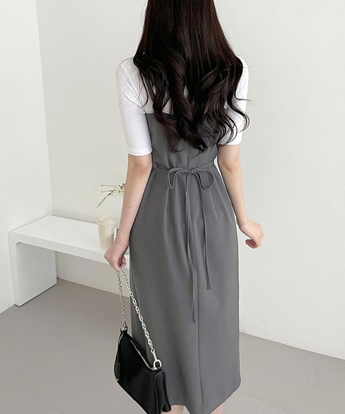 Jasmine Grandiflorum(ジャスミングランディフローラム)の「【Jasmine】アシメトリーキャミロングワンピース (SS)(ワンピース・レディース・グレー/ブラック/ライトベージュ・FREE)」の18枚目の写真