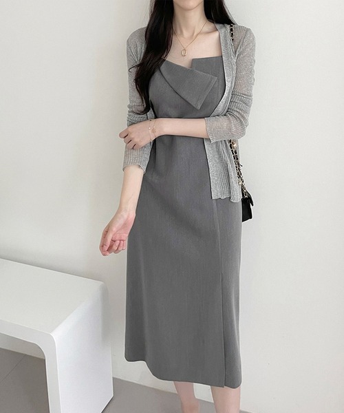 Jasmine Grandiflorum(ジャスミングランディフローラム)の「【Jasmine】アシメトリーキャミロングワンピース (SS)(ワンピース・レディース・グレー/ブラック/ライトベージュ・FREE)」の17枚目の写真