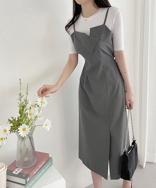 Jasmine Grandiflorum(ジャスミングランディフローラム)の「【Jasmine】アシメトリーキャミロングワンピース (SS)(ワンピース・レディース・グレー/ブラック/ライトベージュ・FREE)」の15枚目の写真