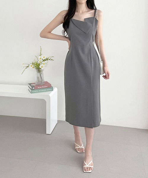 Jasmine Grandiflorum(ジャスミングランディフローラム)の「【Jasmine】アシメトリーキャミロングワンピース (SS)(ワンピース・レディース・グレー/ブラック/ライトベージュ・FREE)」の14枚目の写真