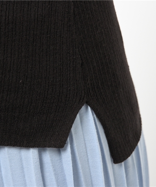 CIAOPANIC（チャオパニック）の「【Ciaopanic】　リブ編みV/NP/O（ニット/セーター・レディース・ダークカーキ/ブラウン/ブラック・FREE）」の9枚目の写真