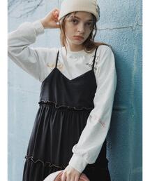 ehka sopo | らくがき刺繍プリントロンT(Tシャツ/カットソー)