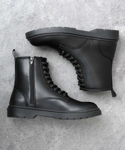 glabella（グラベラ）の「選べる2デザイン クッションソール ドレスブーツ（レースアップ・サイドゴア）（ブーツ・メンズ・ブラック/ブラック系その他・L/M/S）」の2枚目の写真