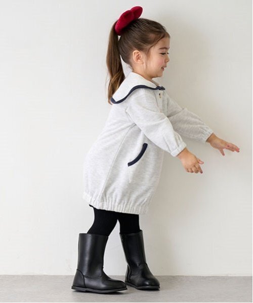 petit main（プティマイン）の「ロングブーツ（ブーツ・キッズ・ブラック/ベージュ・17cm/18cm/19cm）」の3枚目の写真