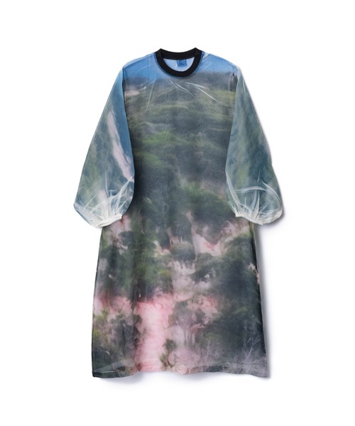 NON TOKYO / DIRECT PRINT SHEER ONE-PIECE (SILVER GRASS)