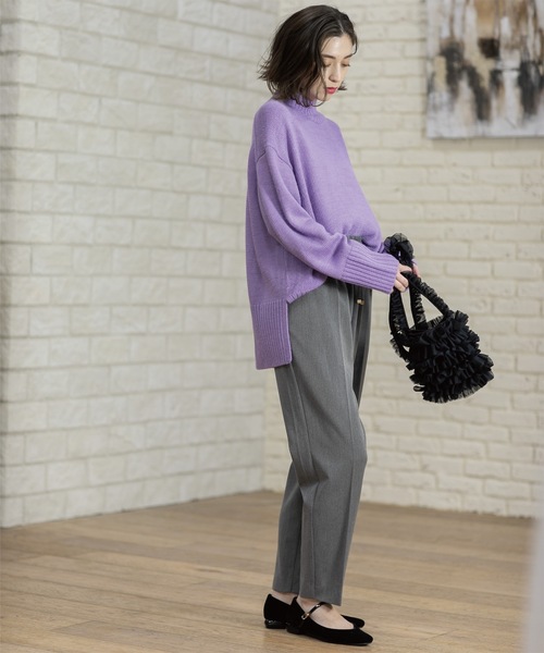 OPAQUE.CLIP（オペークドットクリップ）の「◆《SS-LLsize》裏起毛ストレッチイージーテーパードパンツ【蓄熱素材/洗濯機洗い可】（その他パンツ・レディース・ブラック/オフホワイト/グレー/チャコールグレー・34/36/38/40/42）」の16枚目の写真